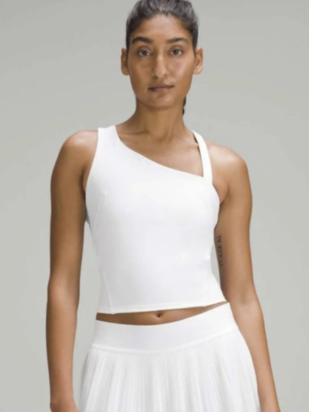 Lululemon Everlux Asymmetrical Tennis Tank Top | White | Size: 4